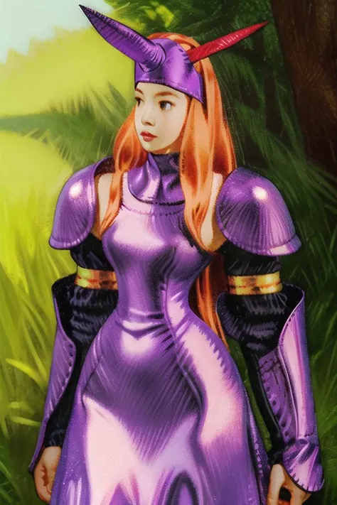 <lora:v1.8_NAI+v2.5_NAI:1><lora:pinup_girls_v1.0:0.4>1girl, orange hair, headdress, wide hips, armor, dress