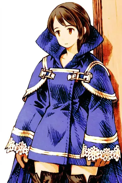 1girl, thigh gap, thick thighs<lora:fftstyle_v1.8_&_v2.2_merge:1>  , long coat, lace-up boots