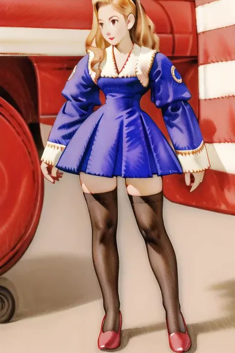 <lora:v1.8_NAI+v2.5_NAI:1>1girl, pleated dress, pauldrons, <lora:pinup_girls_v1.0:0.4>, leg armor, traditional clothes, thigh highs <lora:eleanorp:0.4>