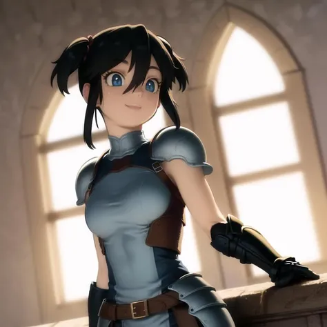 <lora:tukudaniCokeButa_vNotErasingAll:.75>
tukudani
(indoors:1.2), castle, beautiful detailed background, blue sky, window
ultra-detailed, 8k, masterpiece world theater, textured skin, beautiful detailed face, beautiful detailed eyes, ambient light, realistic shadows, beautiful detailed pupils, cute, photorealistic,
1girl, (solo:1.2), black hair, blue eyes, short hair, medium breasts, wavy hair, hair between eyes, twintails, armor dress, arm support, light smile
cowboy shot