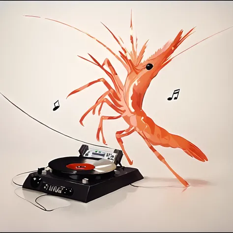 score 9, score 8 up, score 7 up, score 6 up, score 5 up, score 4 up, BREAK, shrimp, dancing, note, cutie mark, record player,
<lora:pony_shrimp:1>