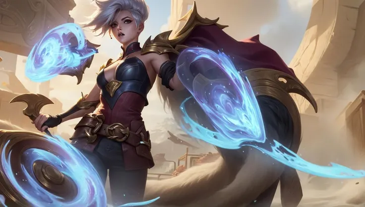 (Masterpiece:1.4),(best quality:1.2),1girl,armor,white hair,short hair,(solo),League of Legends,LOL,cinema-level light and shade,