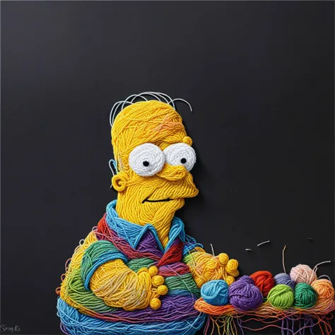 A man at a bar Simpstyle Yarn art style <lora:SDXL_Yarn_Art_Style:1.0> <lora:SDXL-Simpstyle-Lora-v2-r16:0.8>