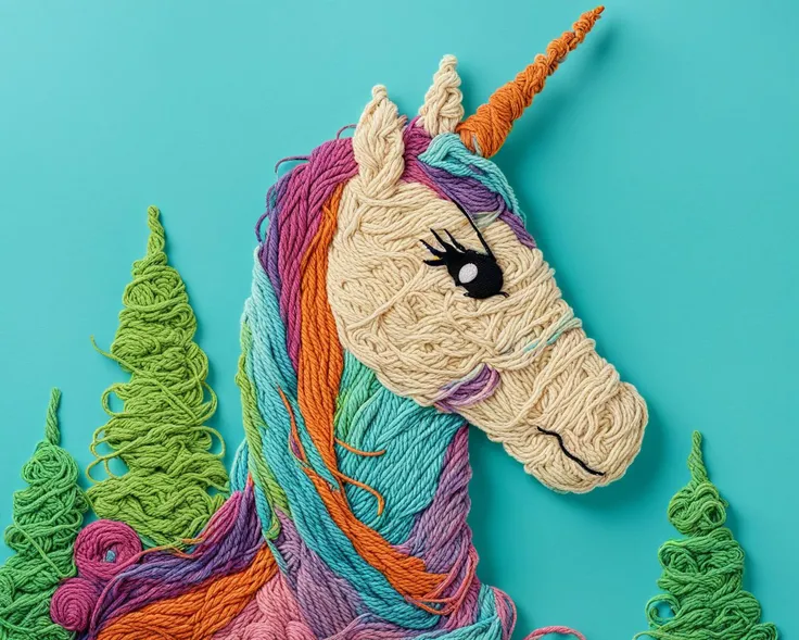 A magical unicorn standing on a hill DreamDisPix Yarn art style  <lora:SDXL_Yarn_Art_Style:1.0>   <lora:SDXL-DreamDisPix-Lora-r32:1>