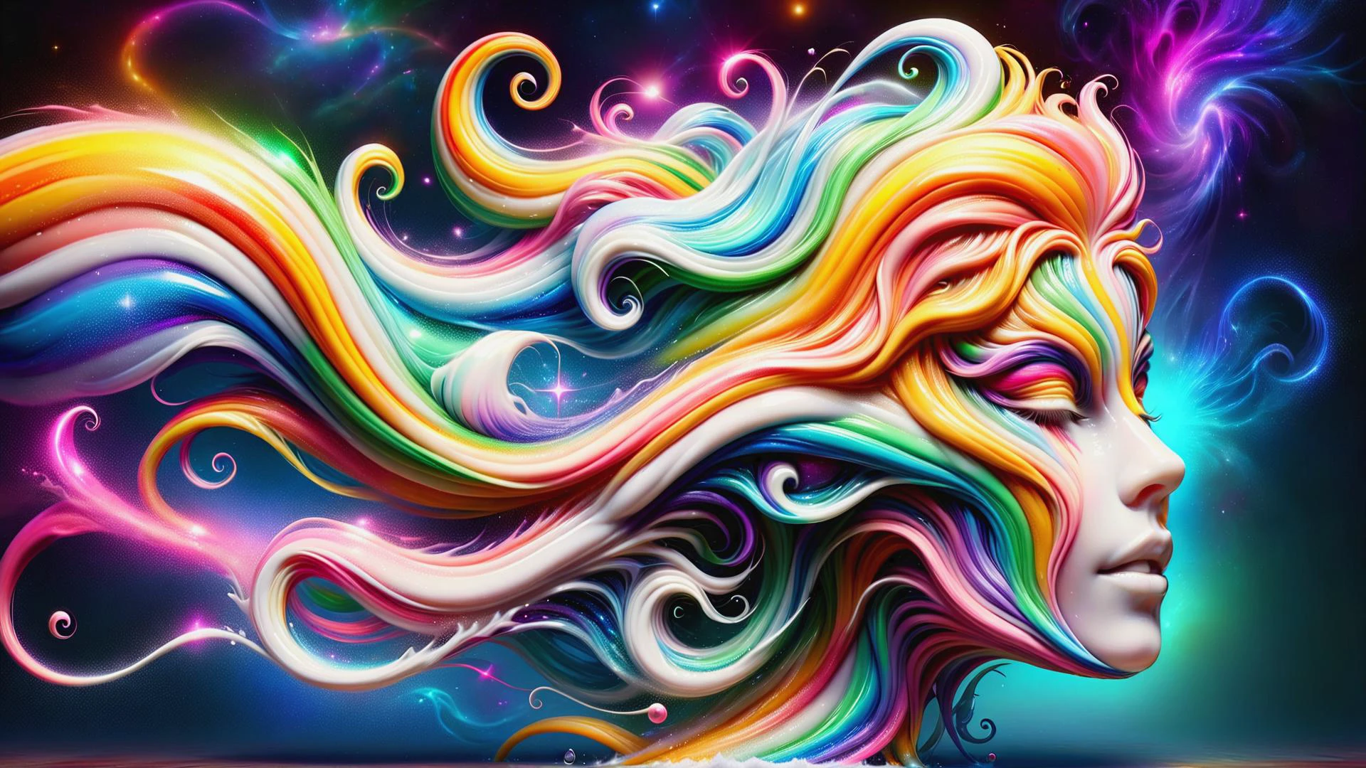 the head of a woman with rainbow hair, floating, translucent, arcane, astral, swirling, vortex in background, splash, outrun, rainbow colors, by gil elvgren, <lora:ral-toothp-sdxl:1> ral-toothp <lora:DonMW15pXL:0.8> DonMW15pXL,, (masterpiece:1.2), best quality, (hyperdetailed, highest detailed:1.2), high resolution textures, <lora:EnvyBetterHiresFixXL01:1>