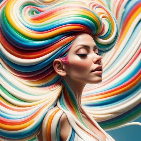 woman with rainbow hair, swirling, vortex in background, splash, outrun, rainbow colors, <lora:ral-toothp:1> ral-toothp, (masterpiece:1.2), best quality