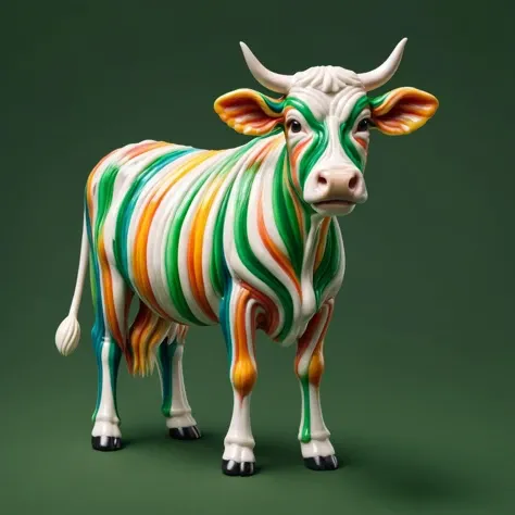 A realistic cow made out of ral-toothp <lora:ral-toothp-sdxl:1> in a green field