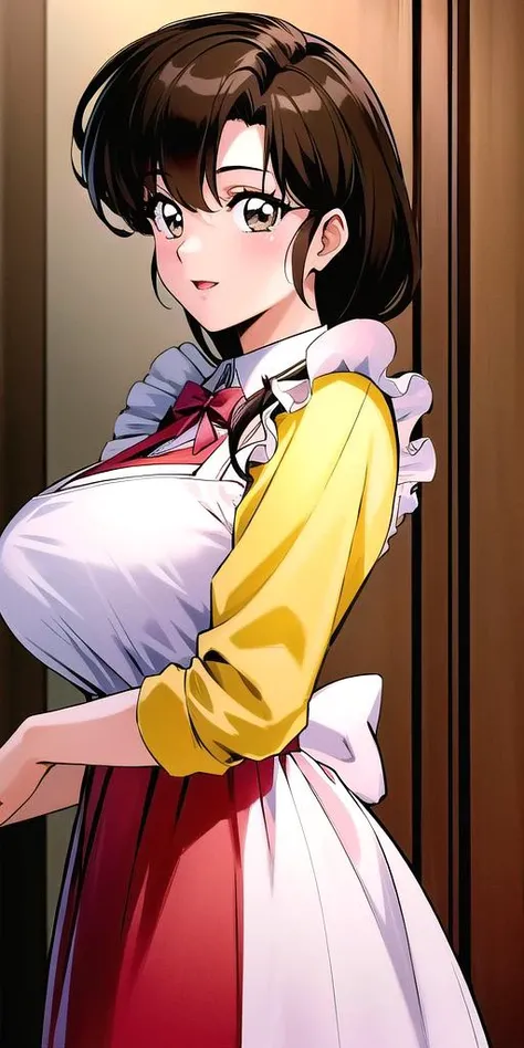 Sakura Jinguji, a girl with very long black hair, wearing a long sleeved, luxuriously embroidered, super shiny satin sheer western frill dress, has her nipples examined by a perverted doctor.　She is hooked up to a breast pump and her milk is tested.