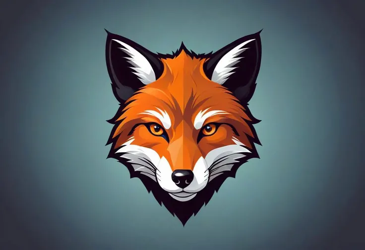 "Create a captivating vector illustration of a fierce fox head in a 2D flat style, suitable for a football team emblem or logo. Focus on capturing the fox's intense gaze and determined expression, ensuring a centered and attention-commanding design. Infuse the illustration with strength and vigor while maintaining a clean and symmetrical appearance befitting a team emblem. Strive for a bold and impactful depiction of the fox's head, making it an ideal representation of the team's resilience and character."