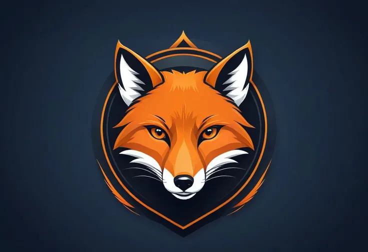 "Create a captivating vector illustration of a fierce fox head in a 2D flat style, suitable for a football team emblem or logo. Focus on capturing the fox's intense gaze and determined expression, ensuring a centered and attention-commanding design. Infuse the illustration with strength and vigor while maintaining a clean and symmetrical appearance befitting a team emblem. Strive for a bold and impactful depiction of the fox's head, making it an ideal representation of the team's resilience and character."