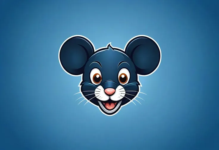"Design an engaging vector illustration featuring a dynamic mouse head in a 2D flat style, tailored for a football team emblem or logo. Focus on the mouse's determined and spirited expression, ensuring a centered and attention-grabbing design. Infuse the illustration with a sense of agility and determination while maintaining a clean and symmetrical appearance suitable for emblem use. Strive for a bold and impactful depiction of the mouse's head, symbolizing the team's agility and competitive spirit."