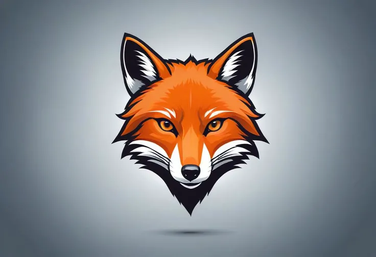 "Create a captivating vector illustration of a fierce fox head in a 2D flat style, suitable for a football team emblem or logo. Focus on capturing the fox's intense gaze and determined expression, ensuring a centered and attention-commanding design. Infuse the illustration with strength and vigor while maintaining a clean and symmetrical appearance befitting a team emblem. Strive for a bold and impactful depiction of the fox's head, making it an ideal representation of the team's resilience and character."