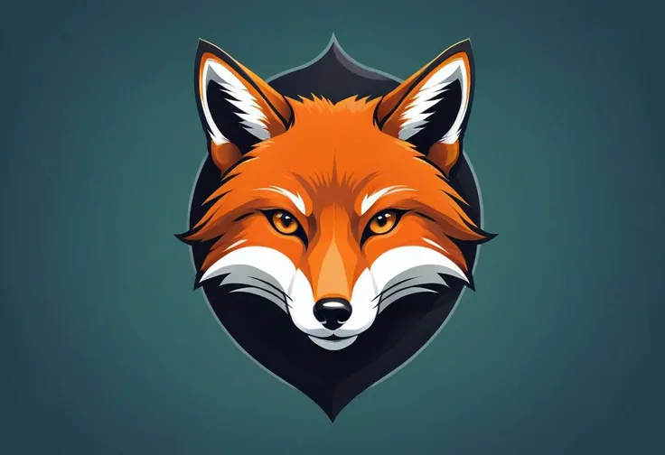 "Create a captivating vector illustration of a fierce fox head in a 2D flat style, suitable for a football team emblem or logo. Focus on capturing the fox's intense gaze and determined expression, ensuring a centered and attention-commanding design. Infuse the illustration with strength and vigor while maintaining a clean and symmetrical appearance befitting a team emblem. Strive for a bold and impactful depiction of the fox's head, making it an ideal representation of the team's resilience and character."