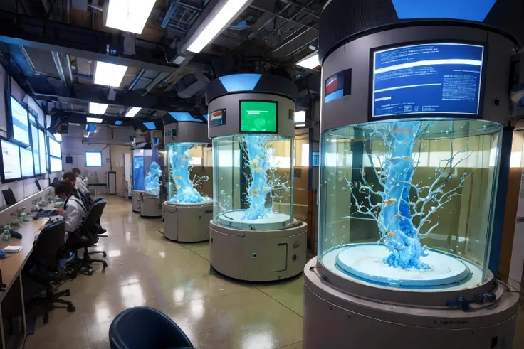 (masterpiece, best quality, highres, ultra detailed, extremely clear, 16k:1.2), realistic, best shadow BREAK
biosynthetic life form, mutant animal monster, scientifical experiments, <lora:cultivation_tank_lora01:1>, biolaboratory, laboratory tables, high security, (depth of field, bokeh:0.8), wide shot. crowd of scientists in white coats at background