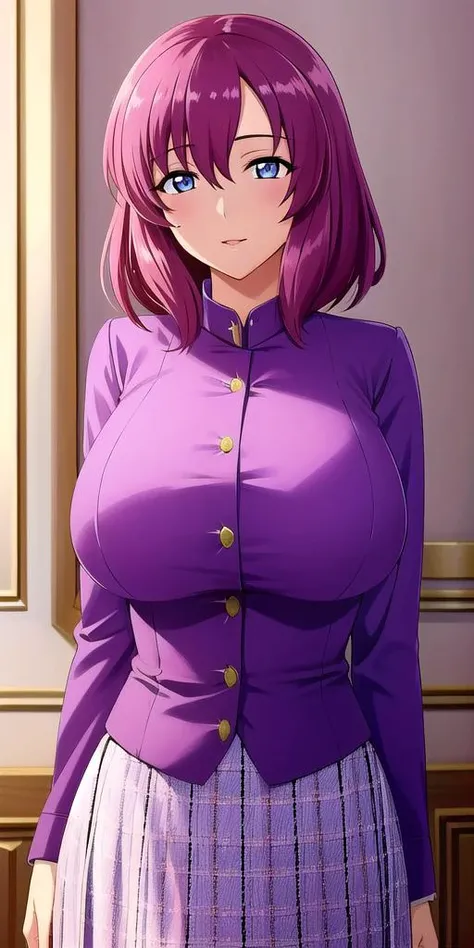 <lora:henrietta_de_tristainV3:.7> henrietta_de_tristain, huge_breasts, standing, solo, skirt_suit, masterpiece, best quality, detailed face, detailed eyes, highres,
