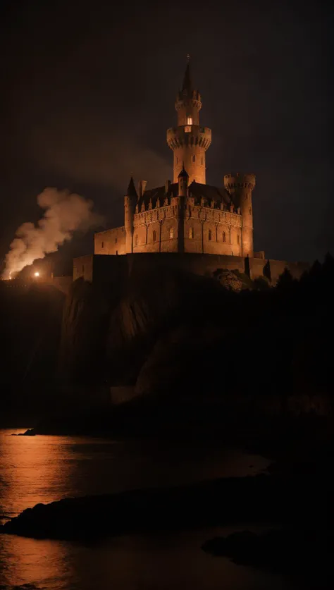 8k photograph, Cold Lighting, Kodak gold 200, The Red Keep of King's Landing and Baroque Supernova remnant