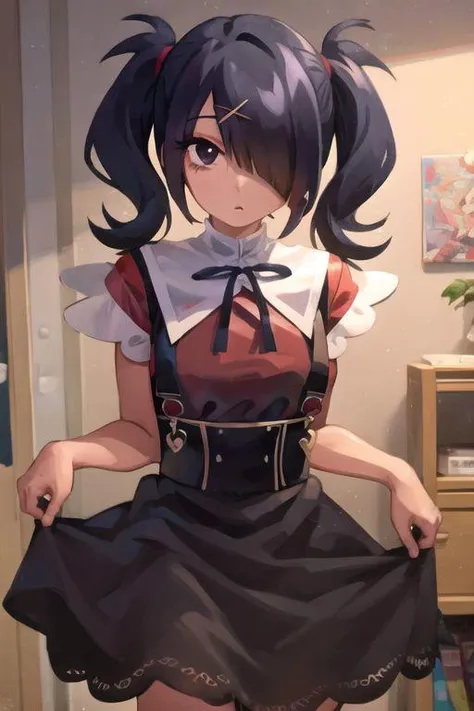 amechan, hair over one eye