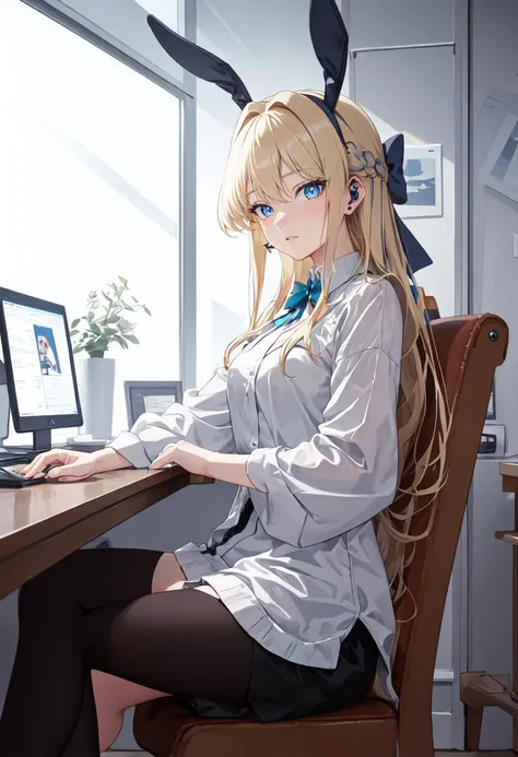 (safe:1.10), best quality, masterpiece, highres, solo, (toki_bluearchive:1.10), sitting, sitting on chair, chair, cowboy shot, looking at viewer, 33 <lora:toki_bluearchive:0.80>