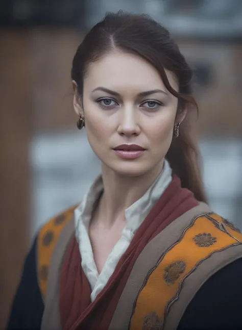 OlgaKostyantynivnaKurylenko, (art by John Totleben:1.3) , photograph, selfie of a 16-Bit Brutal Italian (Woman:1.1) of Geometry, wearing 1600'S Macanese Pangden, Artisanal Belts, Snowy, Fine art, Cozy, Nikon d850, Depth of field 270mm, "Hit me with your best shot, fire away.",  <lora:OlgaKostyantynivnaKurylenkoSDXL:1>