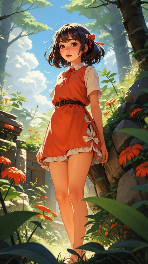 <lora:mn_20231007095334:0.9>,mn,1girl,solo,full body,red dress,