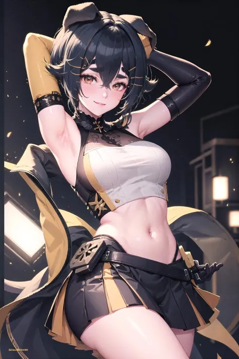 chinese bun black short hair,bun cover,dress lift Transparent see-through china dress, long dress,tight mini skirt, gold decoration dress, sleeveless, ultra detailed dress,cleavage, cleavage cutout, clothing cutout,,((NSFW)) ((hentai))Long black hair ((Toddler girl)) ((s old))((Small breasts))