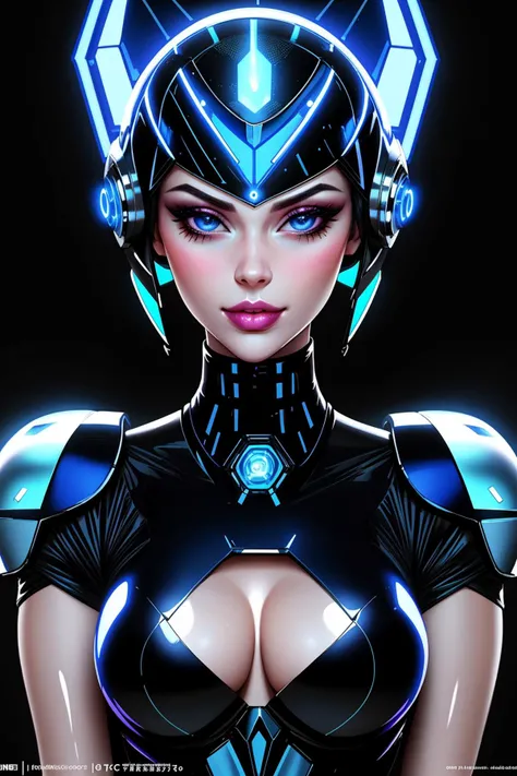 glossy bimbo,
((Masterpiece, best quality)),edgQuality,smirk,smug, ([ballgown|edgFut_clothing]::0.5), a woman with a blue face and a clear helmet ,wearing edgFut_clothing and [futuristic headpiece|visor] ,wearing edgFut_clothing, neons, electric circuits <lora:edgFuturisticGown:0.8>