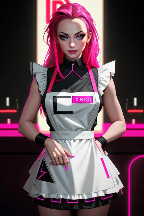 ((Masterpiece, best quality,edgQuality)),smirk,smug,((neons and electric circuits on clothing))
edgFut_clothing,edgApron,((apron)), a woman in a ([futuristic outfit|apron]::0.75) standing in a room ,wearing  [edgFut_clothing|edgApron],
 <lora:edgFuturisticAprons:1>