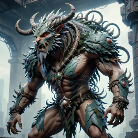 druidic cyberpunk terrorcore beast,