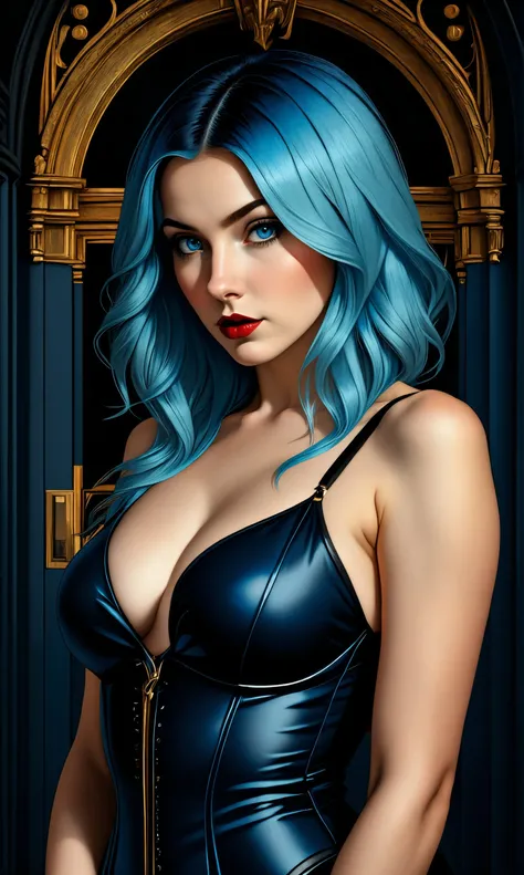 abbe bi style, woman, solo, stripper, light blue hair, dark blue eyes, detailed face, 
([Julianne Hough|Megan Fox|Christina Hendricks]:0.8) standing, (puffy lips :0.9), 
masterpiece, professional, high quality, beautiful, amazing, gothic, 
Getty Images, miko, giant, photoshoot, 4k, realistic, detailed background, 
abhorrent, real life, by Walter Beach Humphrey, by Pierre Bonnard,