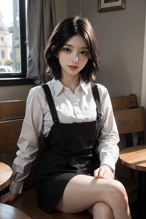 feminine mid shot,
cute girl, black hair,sitting,
inside cafe drinking coffee with background ,
(rim light:1.0) ,(soft light:1.0)
masterpiece, best quality, ultra detailed, 8k, intricate details,god light,(bloom light:1.2),(clarity:-1.7),
<lora:kimgaeul:0.9>