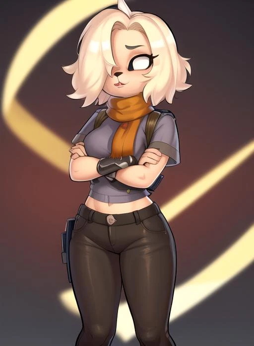 TheConvict, short blonde, hair, blue eyes, makeup, tired expression, standing, upper body,
Orange Jumpsuit,
dungeon, royal dungeon, purple and gold dungeon,
(insanely detailed, beautiful detailed face, masterpiece, beautiful detailed eyes, best quality) <lora:TheConvict:0.7>