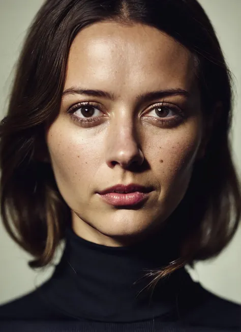 A stunning intricate full color portrait of (sks woman:1), wearing a black turtleneck, epic character composition, by ilya kuvshinov, alessio albi, nina masic, sharp focus, natural lighting, subsurface scattering, f2, 35mm, film grain, <lora:locon_amyacker_v1_from_v1_64_32:1.25>