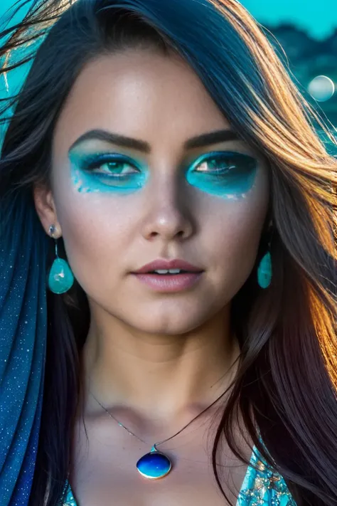 a siren amongst crashing waves, long flowing orange hair, shimmering scales, captivating blue eyes, in the heart of the storm, ((masterpiece)), ((best quality)), intricate detailing, (mythical:1.2), (oceanic:1.3), (captivating:1.1), ethereal moonlight, luminous, Cinematic, Filmic, medium shot, 4k, Moon-light, , hyper-realistic, 4k, 8k, closeup, <lora:Elixir:1>