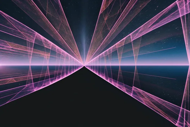 Best quality masterpiece: Inked scene of a virtual reality world where users can manipulate matter and gravity, with intricate digital structures and mind-bending perspectives <lora:Elixir:1>.