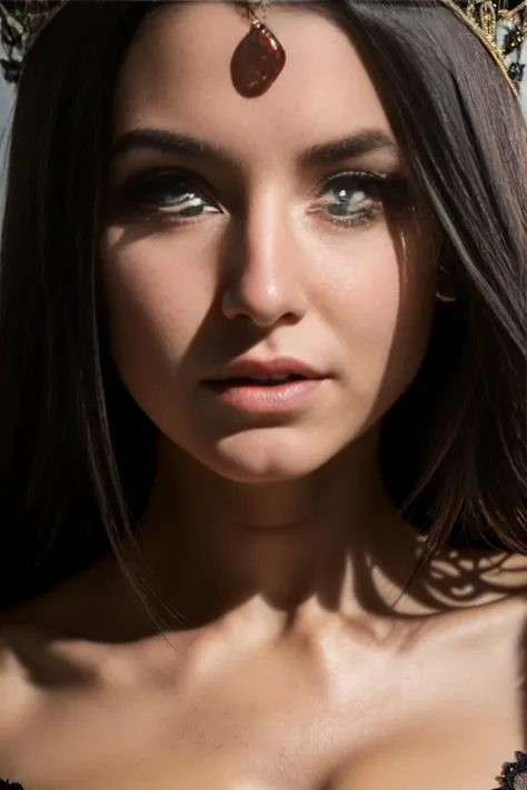 (sharp focus:1.1) photo of a vampire queen, blood droplets, blood soaked hair, ruby tiara, lace dress, alluring, yellow eyes, dark shadows, intensity, insanity, 8k, high quality, intricate details, close up, glowing eyes,<lora:Elixir:1>
