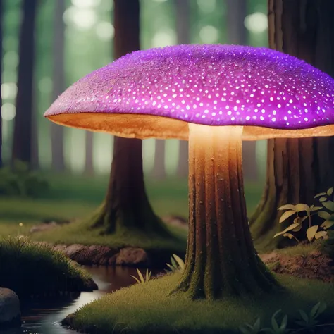 A sharp focus photo of a giant detailed bioluminescence mushroom, up close, (extremely detailed:1.3), Fantasy, octane render, zbrush. Character design, photorealistic, unreal engine, hyper-detailed, concept art, trending on art station. ((best quality)), ((masterpiece)), ((realistic)), (detailed), dark forest, (fantasy forest background illustration:1.1), style-swampmagic, style-nebmagic <lora:Elixir:1> <lyco:locon_perfecteyes_v1_from_v1_64_32:1.0>