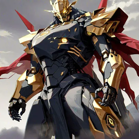 Stark Sentinel (large, humanoid robot, about 40 feet tall, Red and gold, Skulled face)