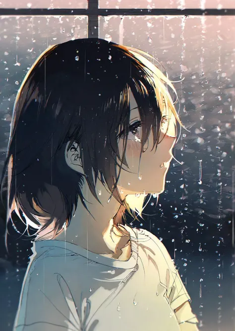 1girl, sad cry
rain,
wet clothes,
see-through,
best quality, masterpiece, by rella