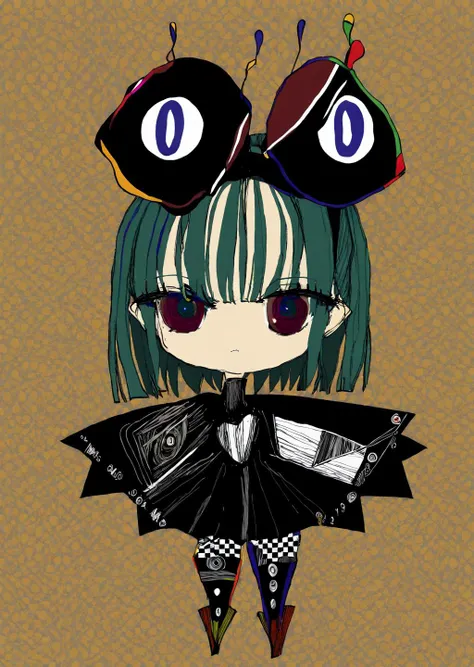 by narue 
1 girl, 
cute chibi 
anime 
best quality,  flat color,
 [(details:1.2): [ (many small details:1.3) : [ (many ultrasmall details: 1.2):(very detailed ultrasmall edges and microrelief:1.5):0.7 ]: 0.4 ] :0.2]
