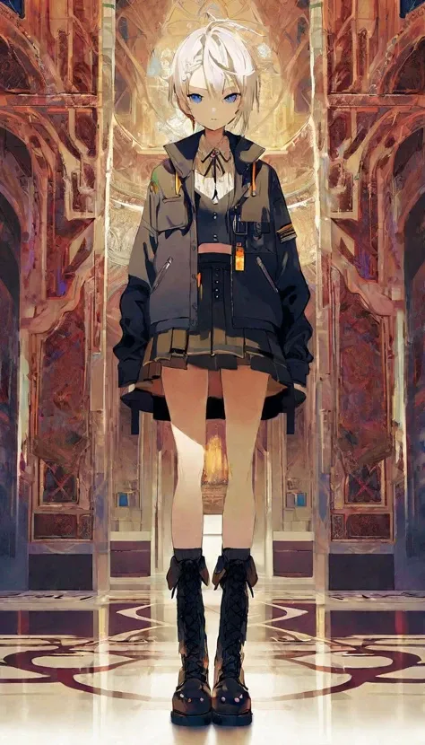 Professional fashion illustration, innovative fashion design, aesthetic, futuristic minimalism, Dada collage, best quality, high quality, masterpiece, 8K, UHD, extremely detailed, lifelike detailing,
break
cel shading, by Jeremy Mann and Hiroyuki Imaishi,
break
a beautiful women, superb, sexy, zestful, perfect anatomy, correct anatomy, anatomically correct, detailed face, detailed eyes, looking at viewer, dynamic pose,
break
kawaii, Denim collared shirt worn untucked with a button-front suede flared skirt and cowboy boots. designed by Tsutomu Nihei and Fannie Criss, <lora:Next_Fashion:0.3>,
break
Intricately detailed background, random composition, diverse textures and patterns, mix of architectural styles, natural and urban elements, vibrant colors, varying lighting conditions, richly decorated, unexpected details, high resolution, visually complex, immersive environment,
break
advanced lighting techniques, high dynamic range, vivid and accurate colors, harmonious color scheme, meticulously detailed, visually stunning, emotionally engaging, sharp contrast, digital painting quality, cinematic quality, subtle shadows, Complex Shading, Immersive Depth, Advanced Rendering, Depth of Field, sharp focus, Depth and Perspective,