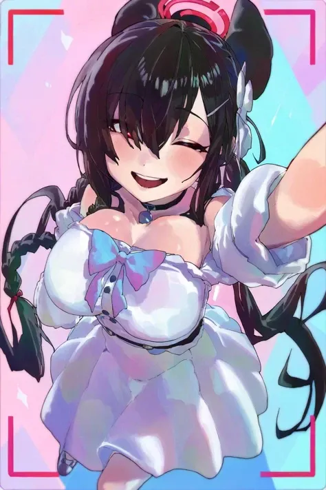 Selfie perspecrive, (ecchi girl wearing furisode slightly showing shoulder asking for hug, showing great affection to viewer:1.5), (gentle housewife, tiny petite and short figure, perfect woman, medium cleavage, mature aura:1.4), (masterpiece, best quality, HD Pictures:1.1), very long hair, bangs, gentle look, gentle smile, gentle eyes, mature looking, pinkish cheeks, very detailed eyes, very detailed pupils, very detailed ridiculously long black hair, detailed face, detailed ruby red eyes, look up to viewer asking for hug, detailed long black hair, (happy gentle face, warm smile, kiss, blushing red cheeks:1.3)