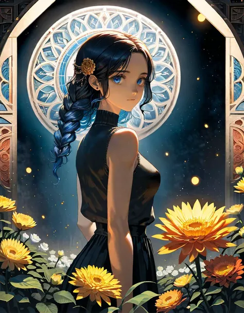 Professional fashion portrait, innovative fashion, amazing quality, best quality, high quality, masterpiece, absurdres, 4K, 8K, 64K, UHD, extremely detailed, 
BREAK
[by mendou kusai:Tite Kubo:0.5], 
BREAK
A super model,  radiant, detailed beautiful face, detailed beautiful eyes, Cropped cardigan with a scalloped edge and bow accent, ((designed by Ann Demeulemeester)), a final stand, relaxed pose, beautiful and breathtaking hairstyle, (intricate detailed hair:1.4), hair rings, 
BREAK
Random blend of art background, Private Press and Photorealism, Moluccella laevis and colossal striking upright globular plant, satin texture annulus base herbaceous stem, warty,    sepaloid, rosette,  , ancient civilizations, random composition, diverse textures and patterns, mix of architectural styles, natural and urban elements, vibrant colors, varying lighting conditions, richly decorated, unexpected details, high resolution, visually complex, immersive environment, this image combines historical elegance with science fiction, creating a visually stunning and imaginative artwork,  [(details:1.2): [ (many small details:1.3) : [ (many ultrasmall details: 1.2):(very detailed ultrasmall edges and microrelief:1.5):0.7 ]: 0.4 ] :0.2],
break
advanced lighting techniques, high dynamic range, vivid and accurate colors, harmonious color scheme, meticulously detailed, visually stunning, emotionally engaging, sharp contrast, digital painting quality, cinematic quality, subtle shadows, Complex Shading, Immersive Depth, Advanced Rendering, Depth of Field, sharp focus, Depth and Perspective, bokeh, vintage, faded film, film grain, LUT, taken by Edward Weston,  <lora:xl_more_art-full_v1:1>,