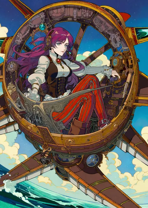 by krenz
by Harry Clarke, Hayv Kahraman
1girl
as a pilot, in a cockpit of a plane , flying across the sea, steampunk, victorian era,
beautiful, aesthetic, detailed, beautiful color amazing quality, best quality, high quality