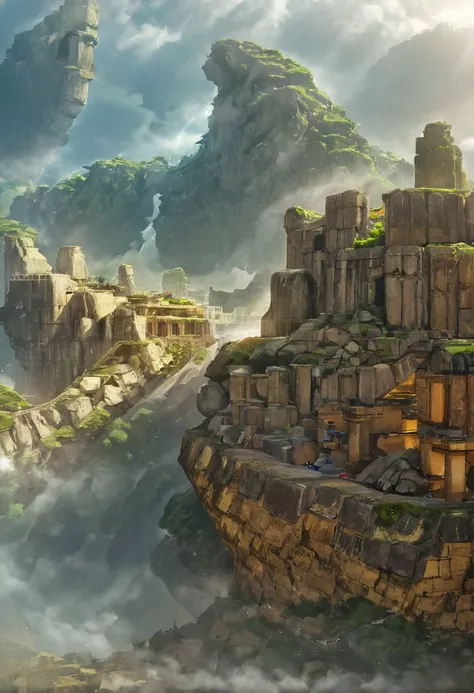 (Ancient megalithic civilization, Azka Lines, on Easter Island:1.5), (The colonial city of the future, in the mist-filled Grand Canyon, on an unknown Earth-like planet, 2 moon on sky, Spaceship flight connects colonies, waterfulls:1.3), (Machu Picchu, a mountain settlement, incredibly spectacular:1.2), (Mario Botta:1.3), (avant-garde, future, reality, science fiction, photorealistic), (modern architecture:1.2), White limestone with black granite, fountain, waterfall, landmark, square, path, narrow street,
(Large Files, Ultra Realistic, 8K, 16k, FHD, HD, VFX, Perfect, Photography, composition, Architecture Sales Photography, Architecture Competition, Ultra High Resolution, Cinematography, High Resolution Image:1.1), (dramatic lighting, direct sunlight, ray tracing, clear shadow:1.2), (real landscape:1.1), (blurred background:1.0), (urban background, more_details) ,
great lighting, clear, hillscastel, catastrophe, ruined, collapsed, flooded