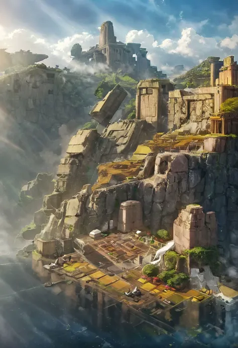 (Ancient megalithic civilization, Azka Lines, on Easter Island:1.5), (The colonial city of the future, in the mist-filled Grand Canyon, on an unknown Earth-like planet, 2 moon on sky, Spaceship flight connects colonies, waterfulls:1.3), (Machu Picchu, a mountain settlement, incredibly spectacular:1.2), (Mario Botta:1.3), (avant-garde, future, reality, science fiction, photorealistic), (modern architecture:1.2), White limestone with black granite, fountain, waterfall, landmark, square, path, narrow street,
(Large Files, Ultra Realistic, 8K, 16k, FHD, HD, VFX, Perfect, Photography, composition, Architecture Sales Photography, Architecture Competition, Ultra High Resolution, Cinematography, High Resolution Image:1.1), (dramatic lighting, direct sunlight, ray tracing, clear shadow:1.2), (real landscape:1.1), (blurred background:1.0), (urban background, more_details) ,
great lighting, clear, hillscastel, catastrophe, ruined, collapsed, flooded