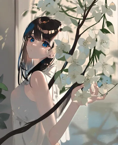 by zumizumi, 1girl, bangs, blue eyes, branch, brown hair, dappled sunlight, flower, from side, a masterpiece with best quality, detailed 4k illustration,
by zumizumi, 1girl, bangs, blue eyes, branch, brown hair, dappled sunlight, flower, from side