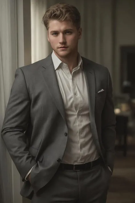 epiCRealism, (male), (full body) (full shot) professional photograph of patrick henning posing and (standing) in (suit and tie), <lora:PATRICK_HENNING-10:0.8>, deep photo, depth of field, Superia 400, bokeh, professional photograph shot, realistic lighting