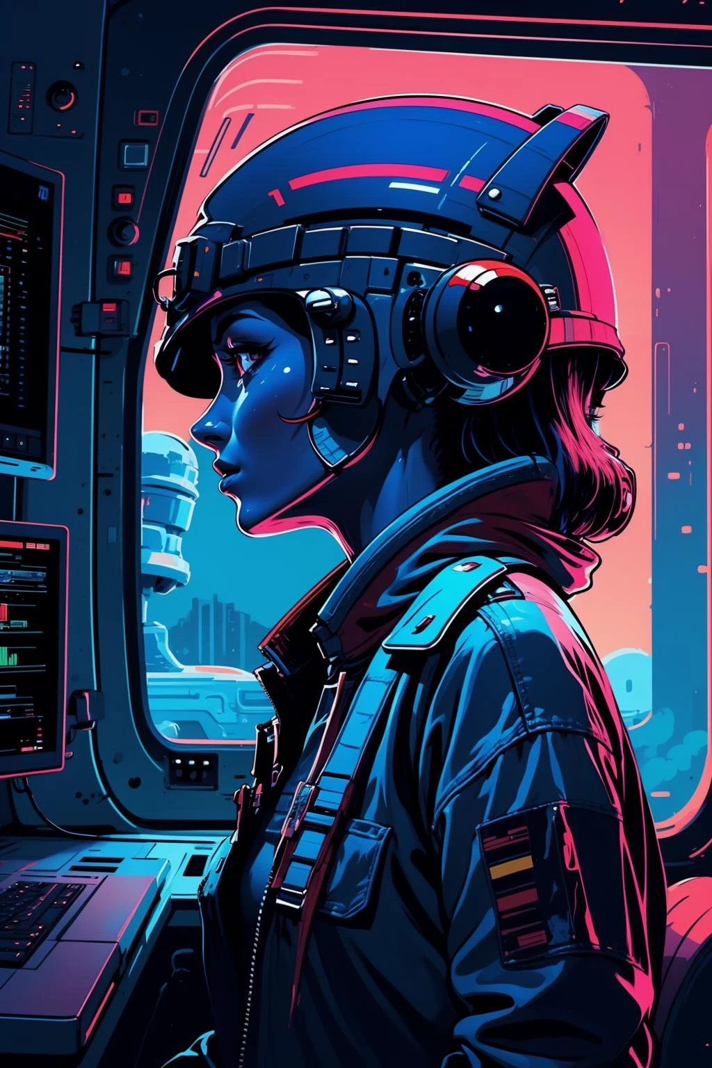 <lyco:p1ld31:1.2> p1ld3 style side view cockpilot