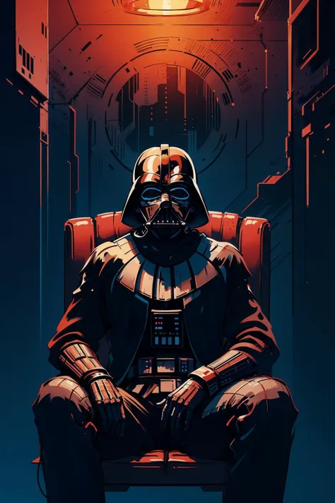 <lyco:p1ld31:1.1> p1ld3 style darth vader, sitting