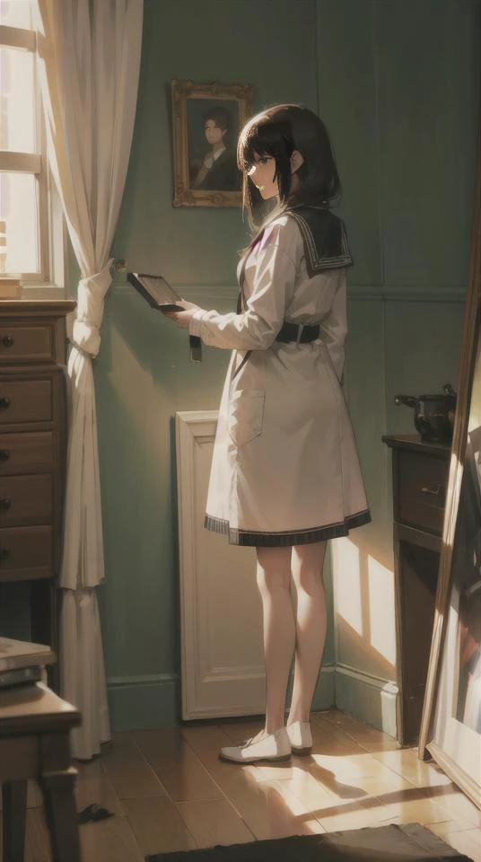 girl in bedroom, ((best quality)), ((masterpiece)), ( extreme detailed, highest detailed, official art, beautiful and aesthetic:1.2) <lora:kahuka-pynoise:1>